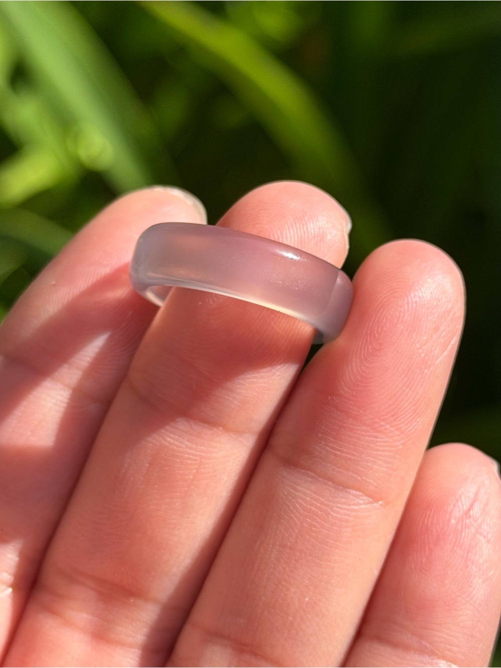 Minimalist Frosted White Resin Band Ring